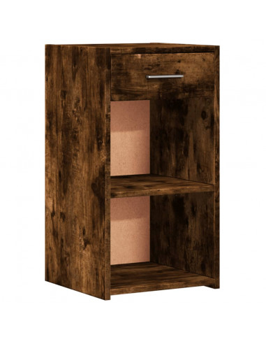 Comodino Rovere Fumo 35x34x65 cm in Legno Multistrato