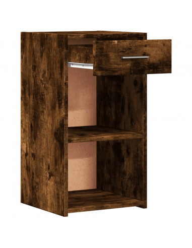 Comodino Rovere Fumo 35x34x65 cm in Legno Multistrato