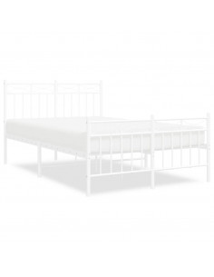 Giroletto con Testiera e Pediera Metallo Bianco 120x190 cm 2