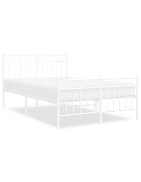 Giroletto con Testiera e Pediera Metallo Bianco 120x190 cm