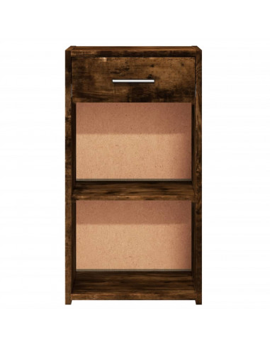 Comodino Rovere Fumo 35x34x65 cm in Legno Multistrato