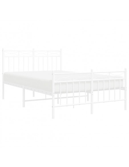 Giroletto con Testiera e Pediera Metallo Bianco 120x190 cm