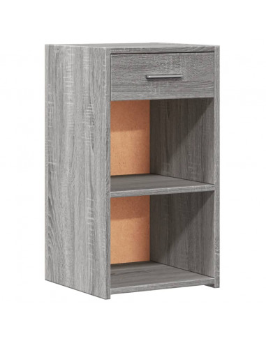 Comodino Grigio Sonoma 35x34x65 cm in Legno Multistrato