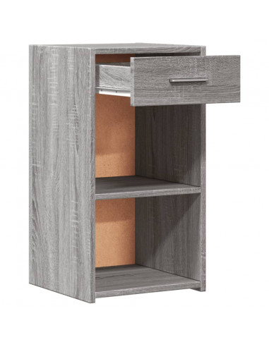 Comodino Grigio Sonoma 35x34x65 cm in Legno Multistrato
