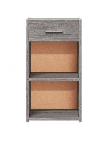 Comodino Grigio Sonoma 35x34x65 cm in Legno Multistrato