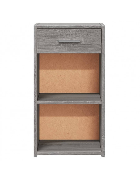 Comodino Grigio Sonoma 35x34x65 cm in Legno Multistrato