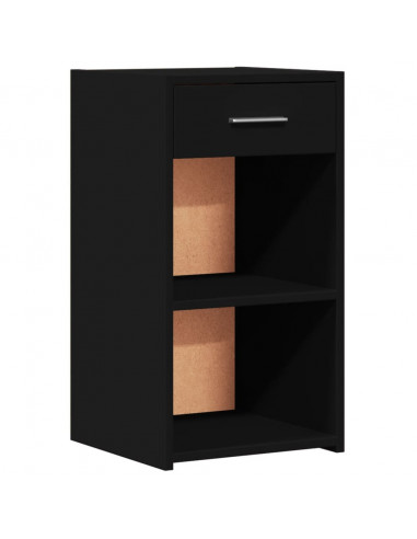 Comodino Nero 35x34x65 cm in Legno Multistrato