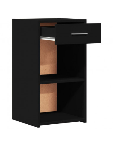 Comodino Nero 35x34x65 cm in Legno Multistrato