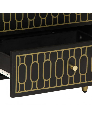 Comodino 50x33x60 cm in Legno Massello di Mango