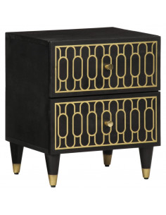 Comodino 40x33x46 cm in Legno Massello di Mango 2