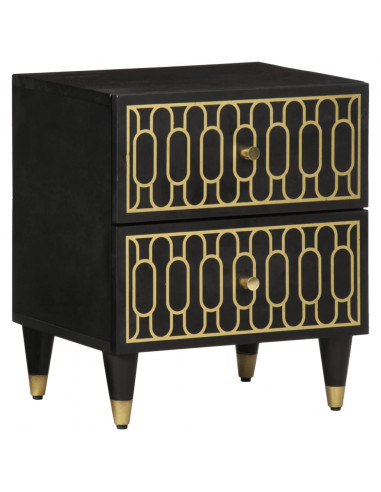 Comodino 40x33x46 cm in Legno Massello di Mango