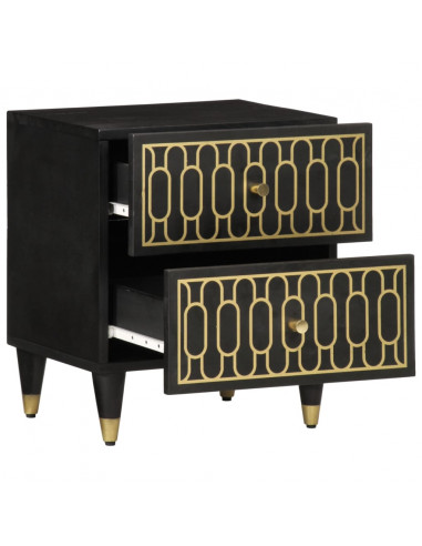 Comodino 40x33x46 cm in Legno Massello di Mango