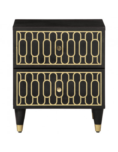 Comodino 40x33x46 cm in Legno Massello di Mango