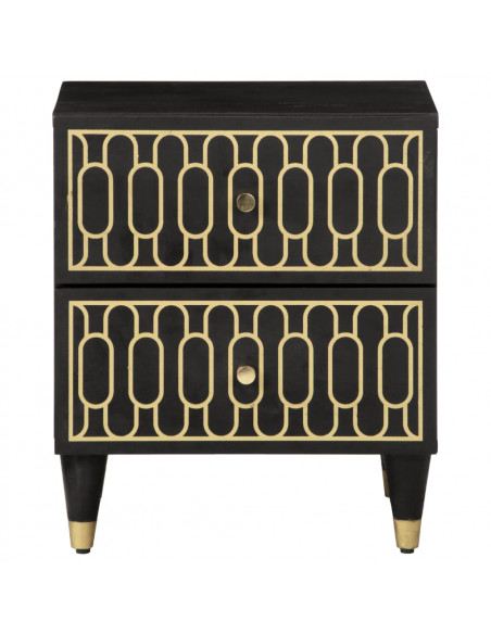 Comodino 40x33x46 cm in Legno Massello di Mango