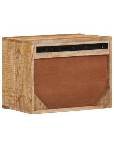 Comodino a Parete 40x30x25 cm in Legno Massello di Mango
