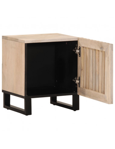 Comodini 2pz 40x34x46 cm in Legno Massello di Mango Sbiancato