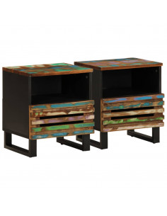 Comodini 2pz 40x34x46 cm in Legno Massello di Recupero 2