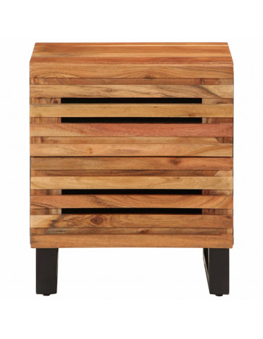Comodino 40x34x46 cm in Legno Massello di Acacia