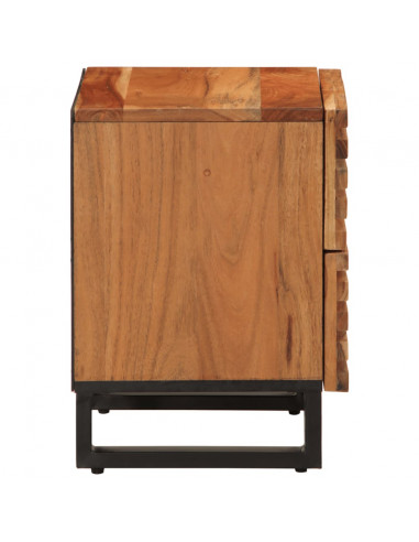 Comodino 40x34x46 cm in Legno Massello di Acacia