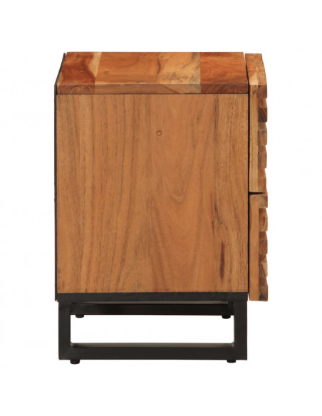 Comodino 40x34x46 cm in Legno Massello di Acacia