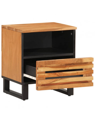 Comodino 40x34x46 cm in Legno Massello di Acacia
