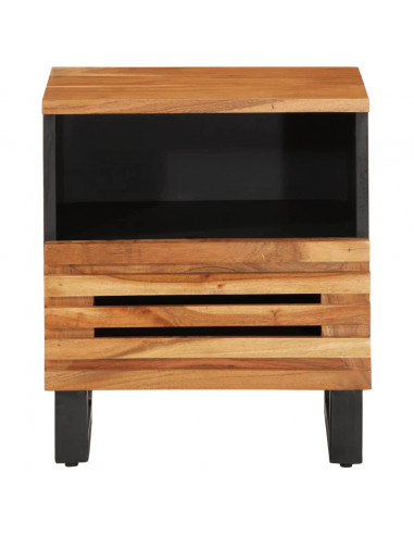 Comodino 40x34x46 cm in Legno Massello di Acacia
