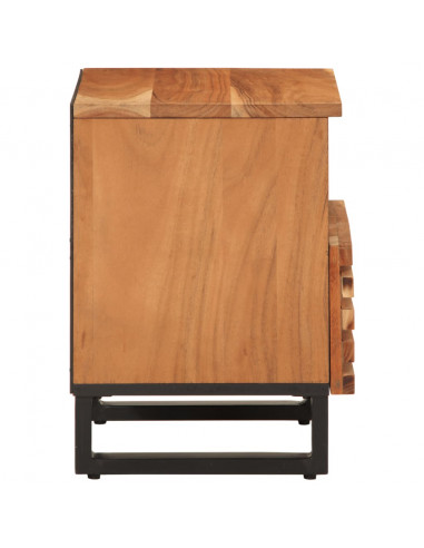 Comodino 40x34x46 cm in Legno Massello di Acacia