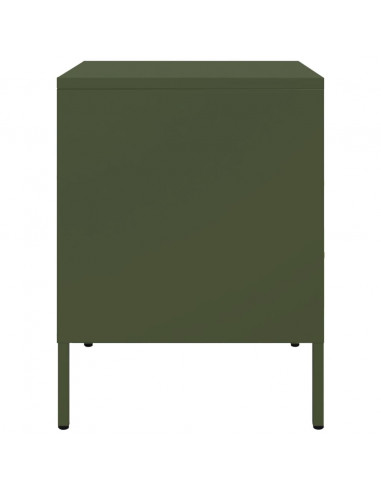 Comodini 2 pz Verde Oliva 36x39x50,5 cm Acciaio Laminato Freddo