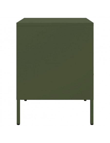 Comodini 2 pz Verde Oliva 36x39x50,5 cm Acciaio Laminato Freddo