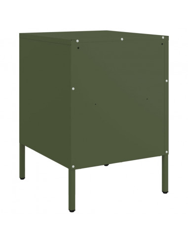 Comodini 2 pz Verde Oliva 36x39x50,5 cm Acciaio Laminato Freddo