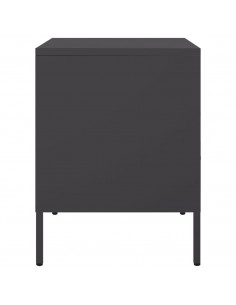 Comodino Nero 36x39x50,5cm in Acciaio Laminato a Freddo 2