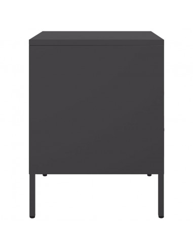 Comodino Nero 36x39x50,5cm in Acciaio Laminato a Freddo