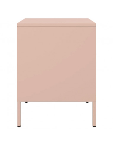 Comodino Rosa 36x39x50,5cm in Acciaio Laminato a Freddo