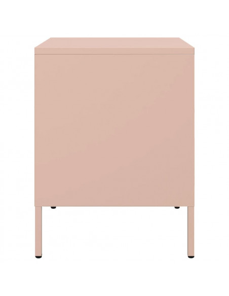 Comodino Rosa 36x39x50,5cm in Acciaio Laminato a Freddo