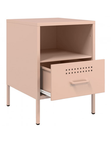 Comodino Rosa 36x39x50,5cm in Acciaio Laminato a Freddo