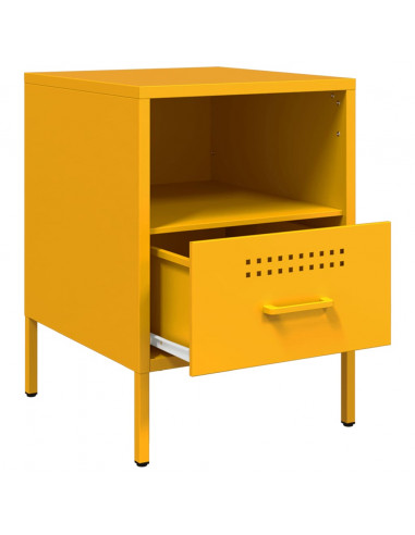 Comodini 2pz Giallo Senape 36x39x50,5cm Acciaio Laminato Freddo