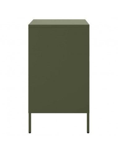 Comodini 2 pz Verde Oliva 36x39x68 cm Acciaio Laminato a Freddo