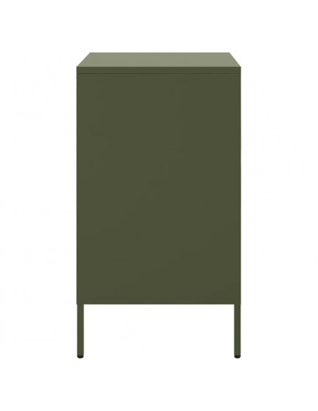 Comodini 2 pz Verde Oliva 36x39x68 cm Acciaio Laminato a Freddo