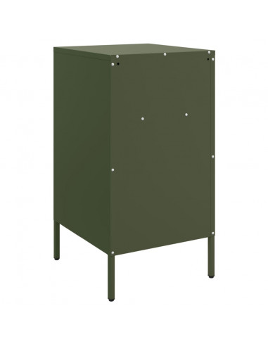 Comodini 2 pz Verde Oliva 36x39x68 cm Acciaio Laminato a Freddo