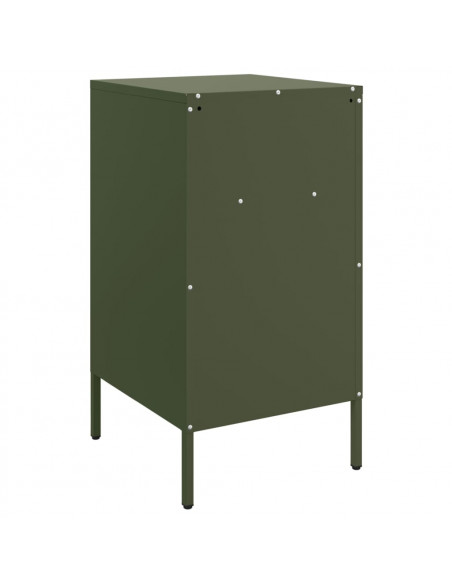 Comodini 2 pz Verde Oliva 36x39x68 cm Acciaio Laminato a Freddo