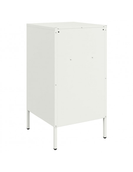 Comodini 2pz Bianchi 36x39x68cm in Acciaio Laminato a Freddo