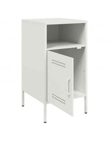 Comodini 2pz Bianchi 36x39x68cm in Acciaio Laminato a Freddo