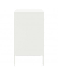 Comodini 2pz Bianchi 36x39x68cm in Acciaio Laminato a Freddo 2