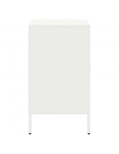 Comodini 2pz Bianchi 36x39x68cm in Acciaio Laminato a Freddo