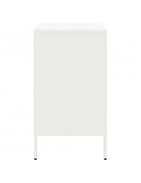 Comodini 2pz Bianchi 36x39x68cm in Acciaio Laminato a Freddo