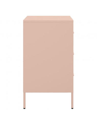 Comodino Rosa 36x39x68cm in Acciaio Laminato a Freddo