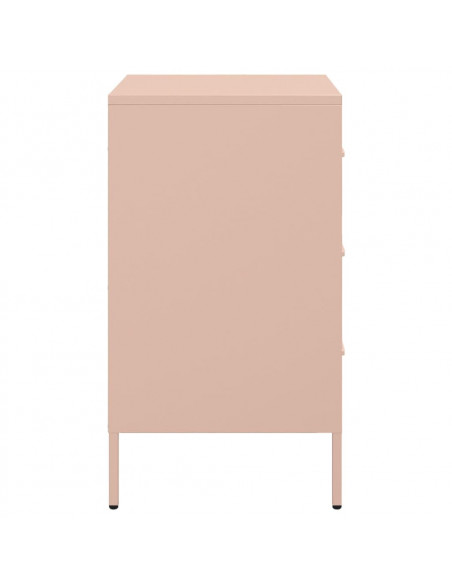 Comodino Rosa 36x39x68cm in Acciaio Laminato a Freddo