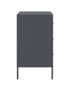 Comodino Antracite 36x39x68cm in Acciaio Laminato a Freddo 2