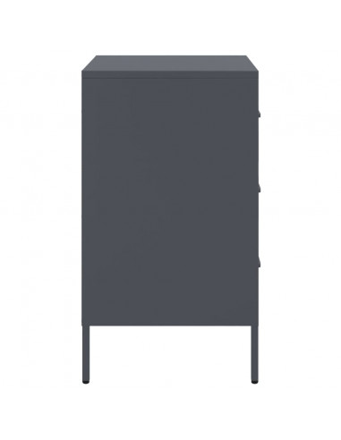 Comodino Antracite 36x39x68cm in Acciaio Laminato a Freddo
