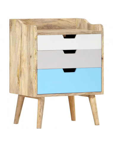 Comodino 47x35x63 cm in Legno Massello di Mango